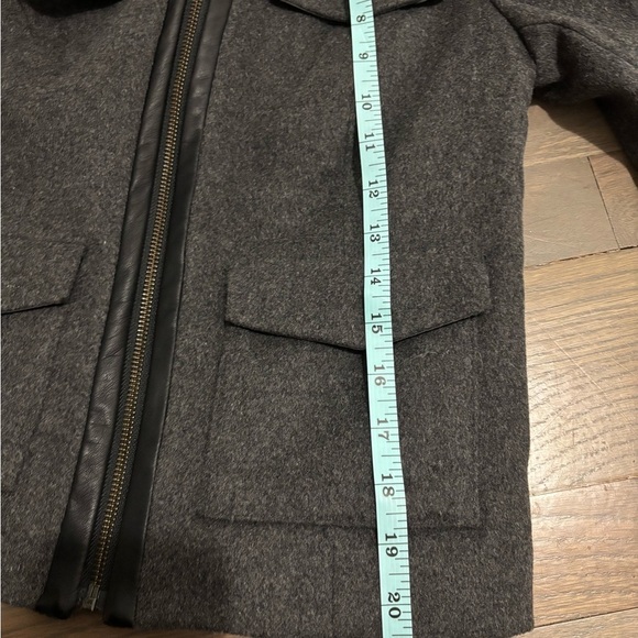 NWT! The Limited Gray Wool Blend Faux Leather Trim Zip Jacket XS - Picture 6 of 8